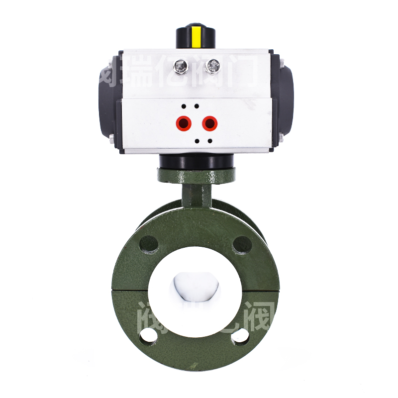 氣動全襯氟軟密封法蘭蝶閥  D641F4-16C 耐酸堿腐蝕蝶閥